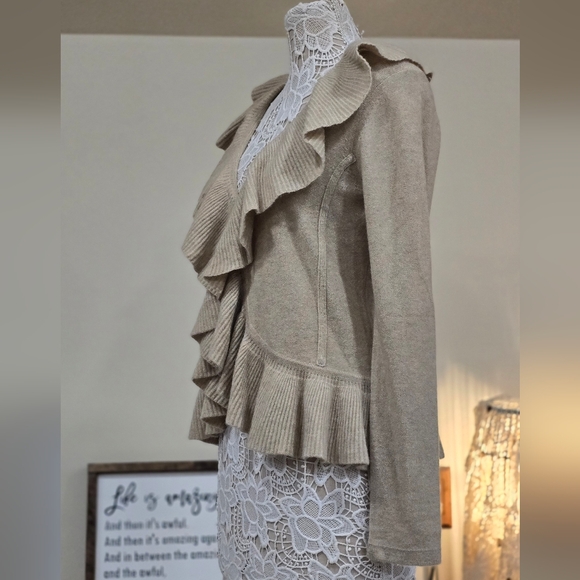 Saffron Ruffled Cashmere Ruffle Sweater - Picture 7 of 9